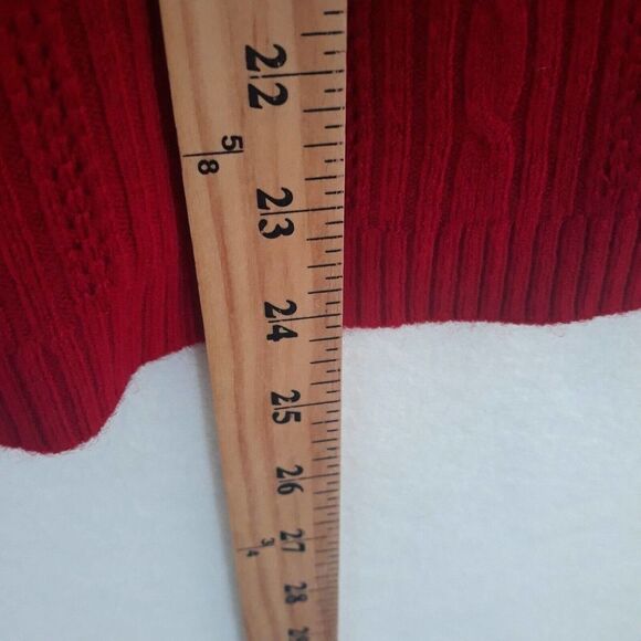 Casual Corner Annex Sweater Woman XL Red Long Sleeve Round Neck Cable Knit - Picture 7 of 9